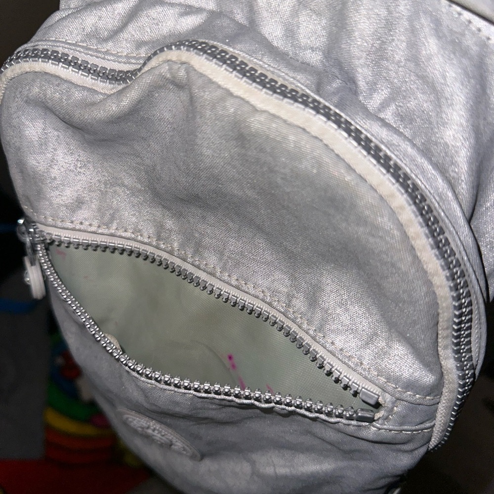 Kipling Metallic Gray Backpack - image 8